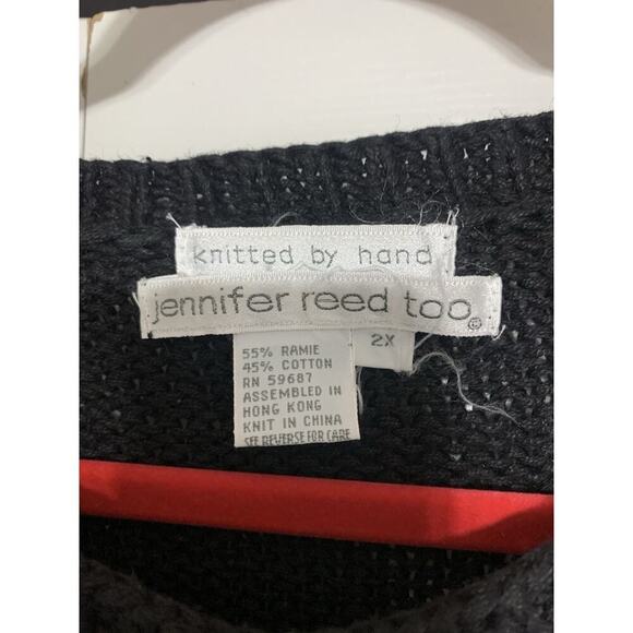 Vintage Jennifer Reed Too 80s Hand-Knit Wearable Art Heavy Artsy Sweater 2X - Picture 3 of 6